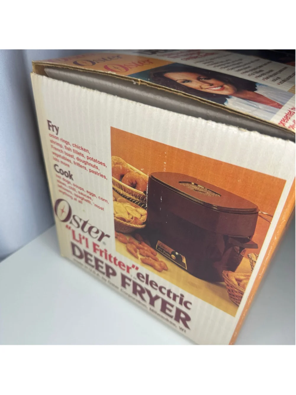 Vintage New In Box NIB Oster Li'l Fritter Electric Deep Fryer Brown Model 732